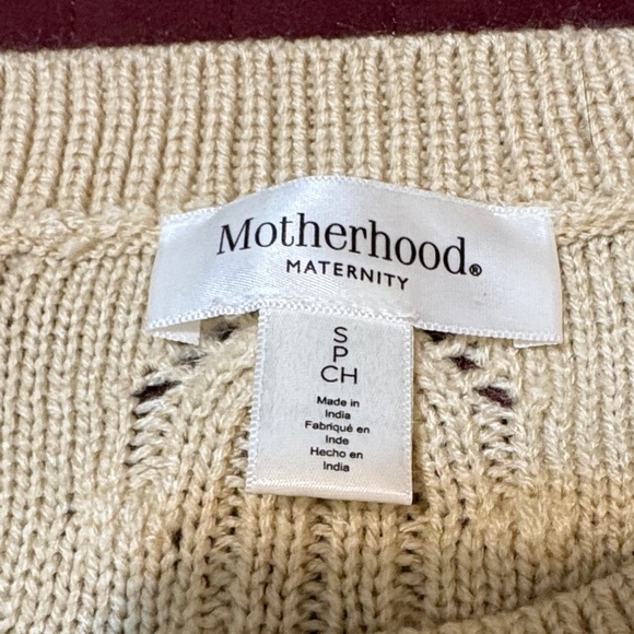Motherhood Maternity Cream Crew Neck Knit Sweater Size Small - Picture 4 of 9